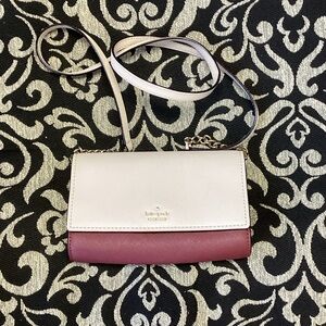 kate spade BNWOT Burgundy and Cream Crossbody Bag